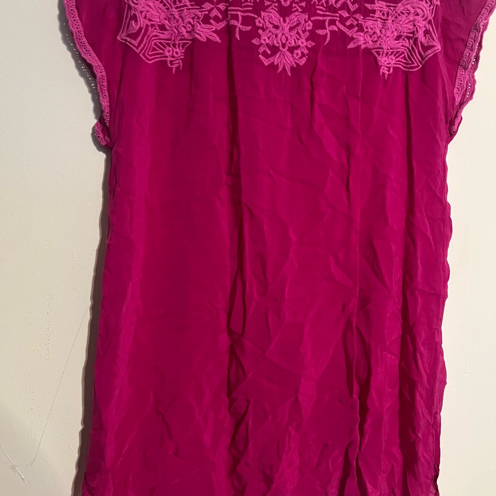 Johnny Was Fuchsia Embroidered Blouse - Picture 5 of 5